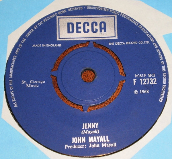 John Mayall – Jenny (1968, Vinyl) - Discogs