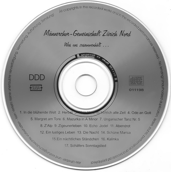 ladda ner album MännerchorGemeinschaft Zürich Nord - Was Uns Zusammenhält