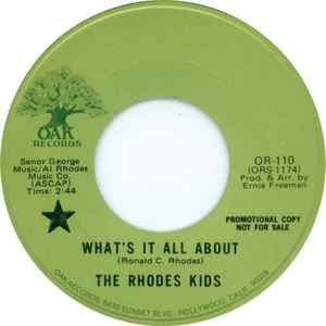The Rhodes Kids - What's It All About / Won't Let You Pass Me By album cover