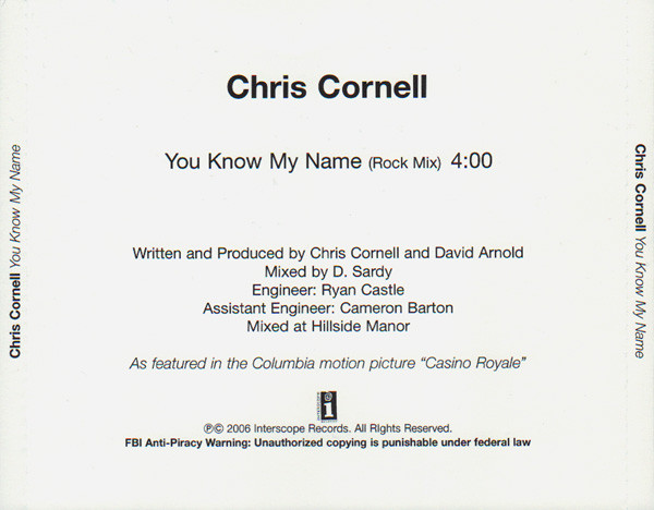 You Know My Name - From Casino Royale – música e letra de Chris Cornell
