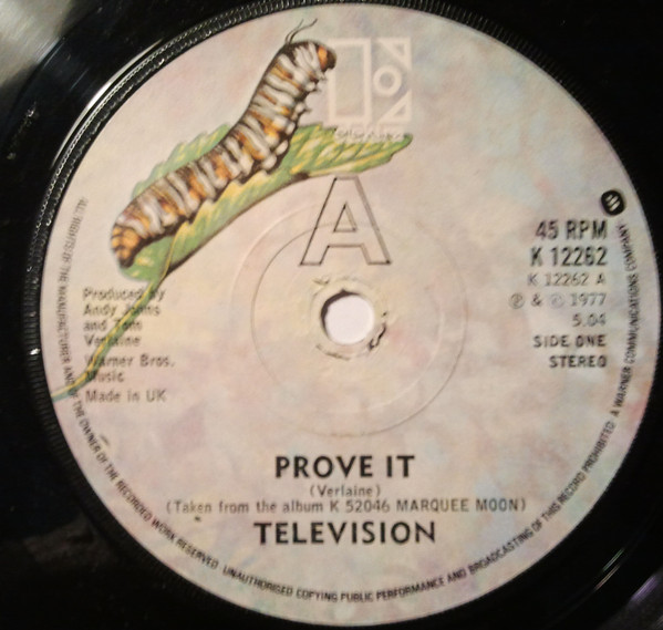 Television – Prove It (1977, Large 'A', Vinyl) - Discogs