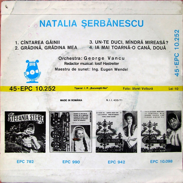 last ned album Natalia Șerbănescu - Cîntarea Găinii