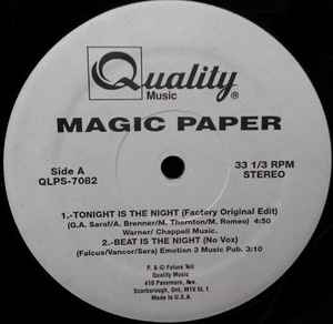 Magic Paper - Tonight Is The Night album cover