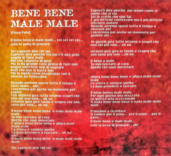 lataa albumi Piero Pelù - Bene Bene Male Male