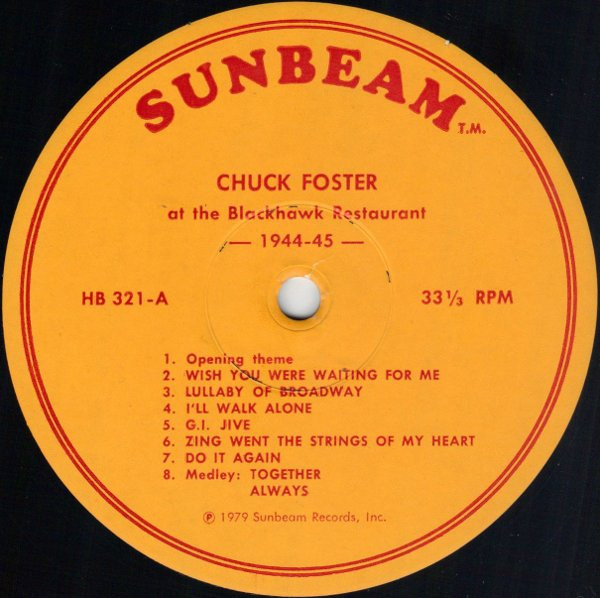 descargar álbum Chuck Foster & His Orchestra - At The Blackhawk Restaurant 1944 45 Broadcasts From Chicago