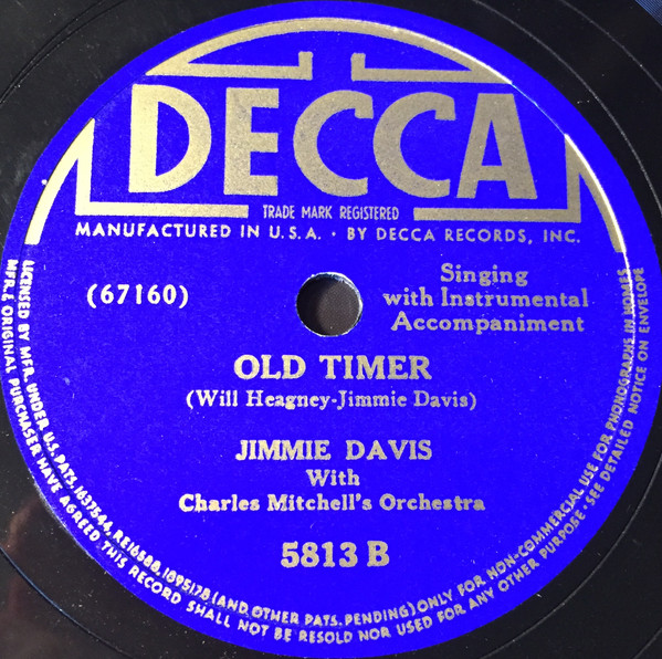 Album herunterladen Jimmie Davis With Charles Mitchell's Orchestra - You Are My Sunshine Old Timer