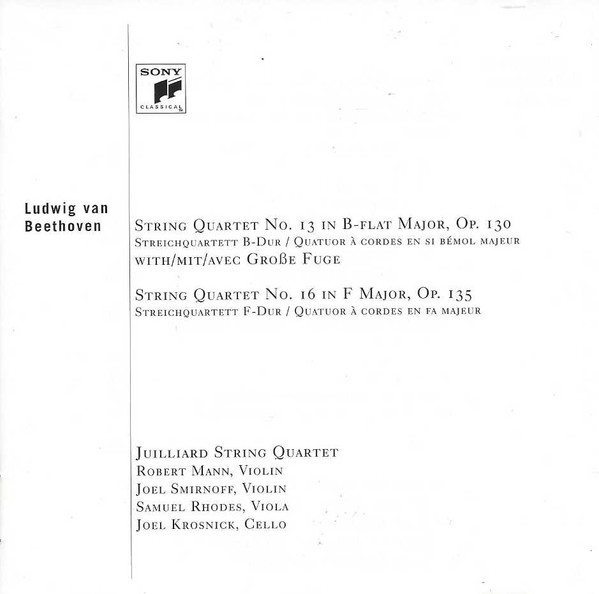 baixar álbum Beethoven, Juilliard String Quartet - String Quartet No 13 Op 130 with Große Fuge String Quartet No 16 Op 135