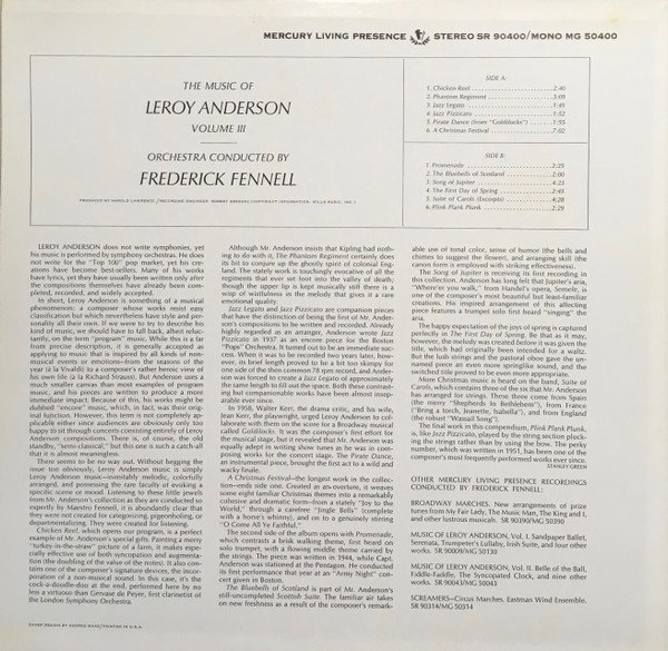 Album herunterladen Leroy Anderson, Frederick Fennell - The Music of Leroy Anderson Volume 3