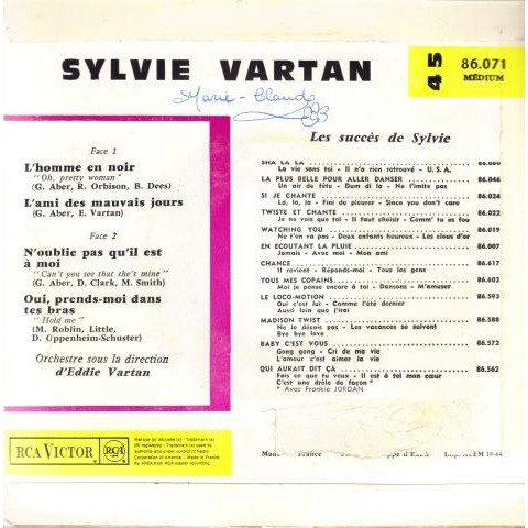 descargar álbum Sylvie - LHomme En Noir