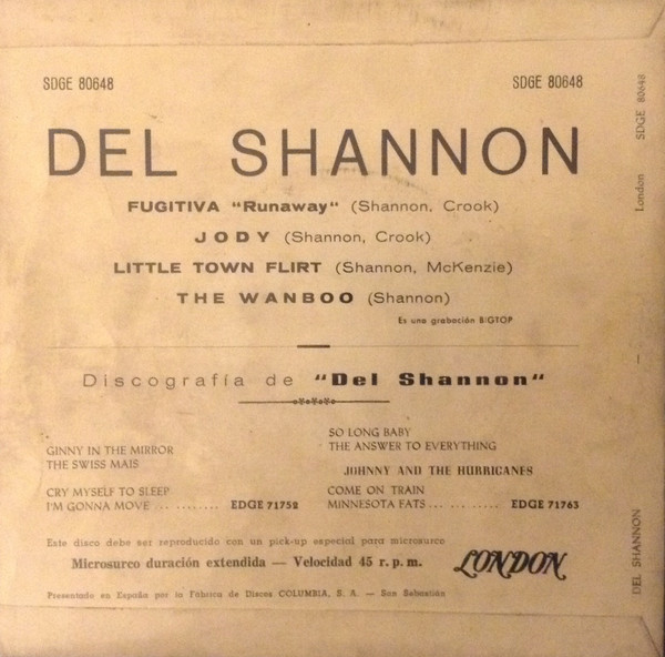 last ned album Del Shannon - Fugitiva Runaway