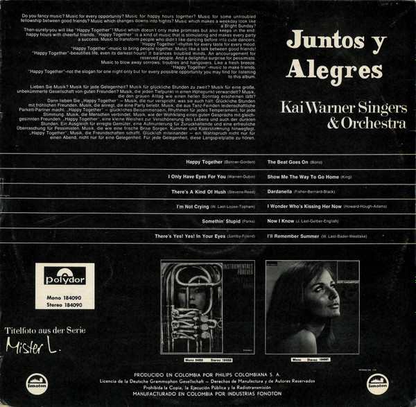 télécharger l'album Kai Warner Singers Y Su Orquesta - Juntos Y Alegres