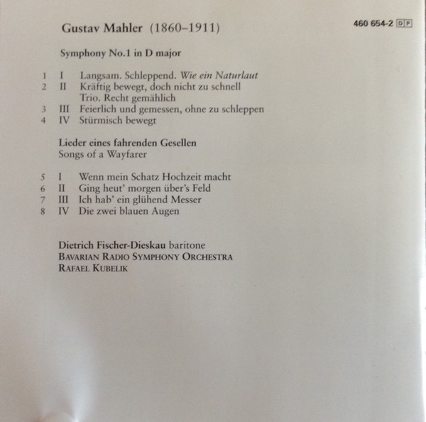 lataa albumi Gustav Mahler, Rafael Kubelik, Dietrich FischerDieskau, SymphonieOrchester Des Bayerischen Rundfunks - Symphony No 1