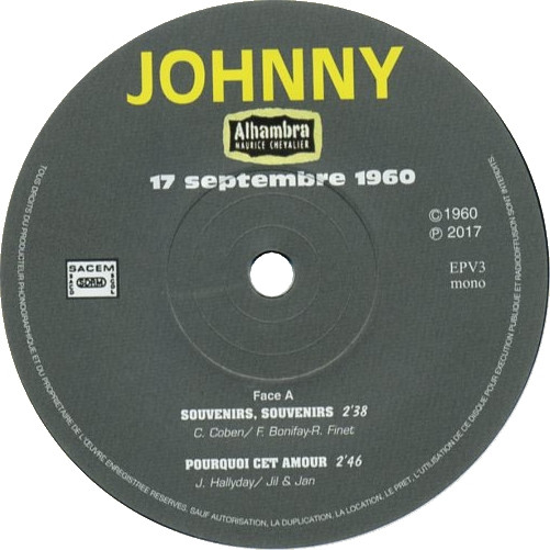 lataa albumi Johnny - Alhambra 17 Septembre 1960