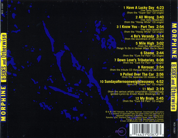 Morphine B Sides And Otherwise 1997 CD Discogs