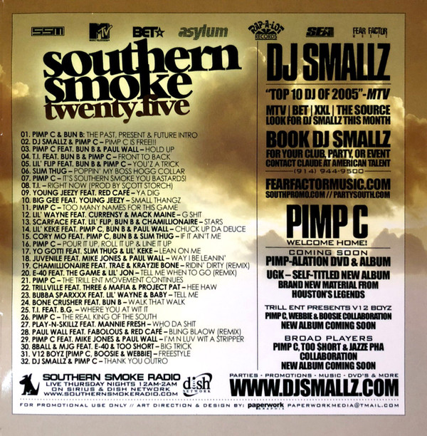 télécharger l'album DJ Smallz And Pimp C - The Welcome Home Party Southern Smoke Twenty Five