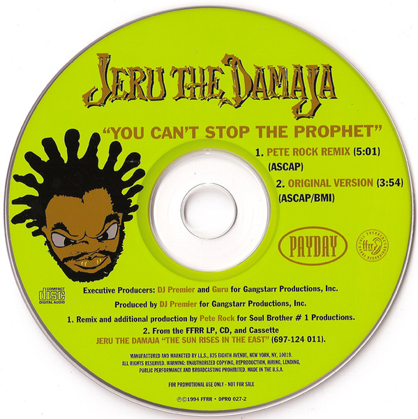 Jeru The Damaja – You Can't Stop The Prophet (1994, Vinyl