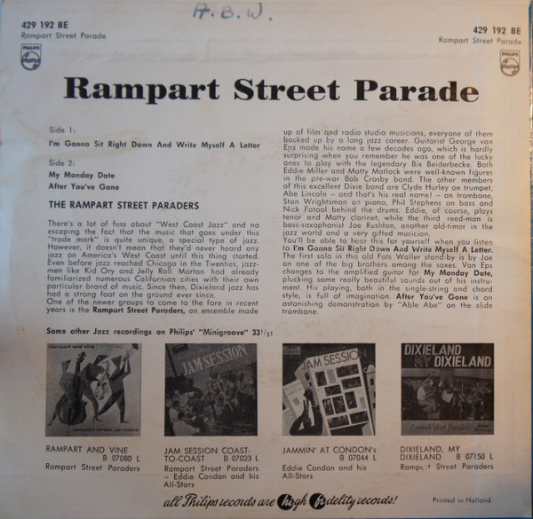 télécharger l'album The Rampart Street Paraders - Rampart Street Parade EP