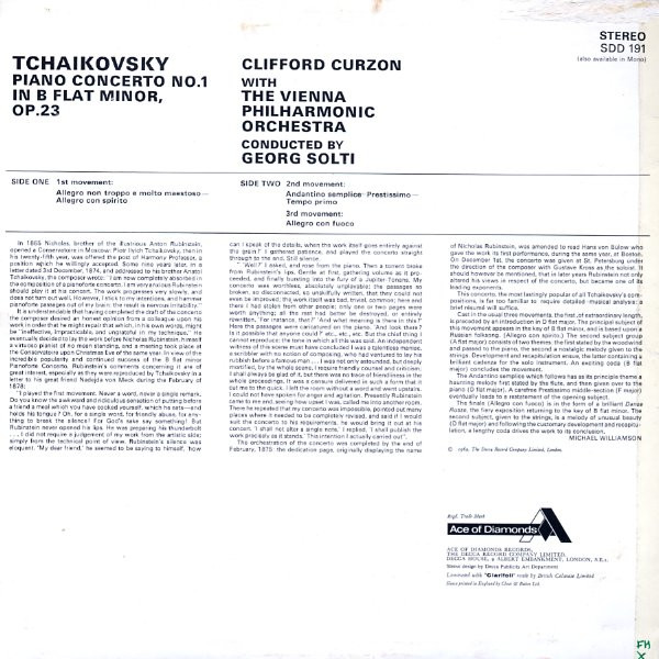 télécharger l'album Curzon, Vienna Philharmonic, Solti Tchaikovsky - Piano Concerto No 1 In B Flat Minor Op 23