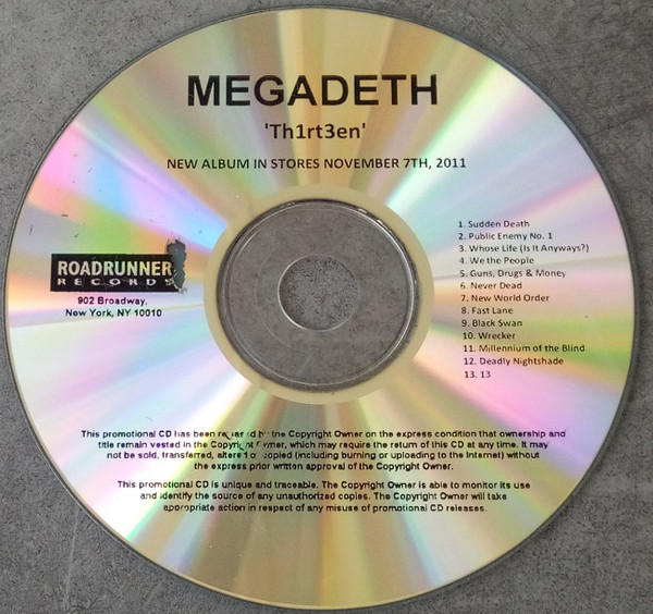 Megadeth – Th1rt3en (2011, CD) - Discogs