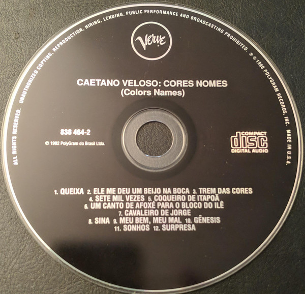 Caetano Veloso – Cores, Nomes (CD) - Discogs