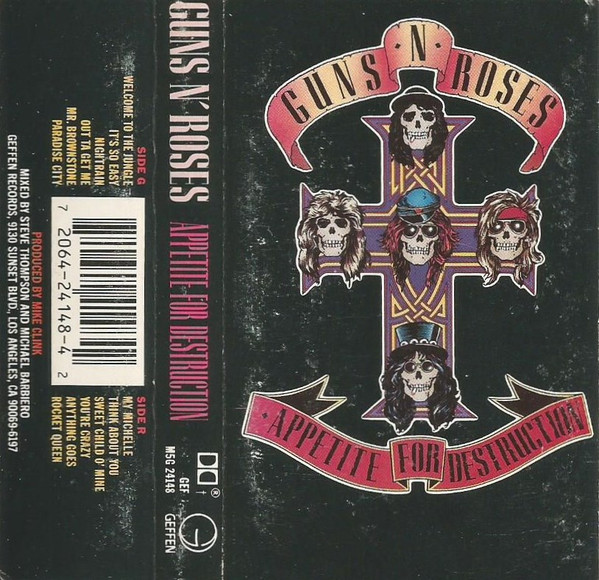 Guns N' Roses – Appetite For Destruction (1987, AR, Cassette 