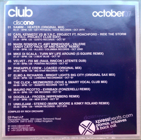 Album herunterladen Various - Club October 07