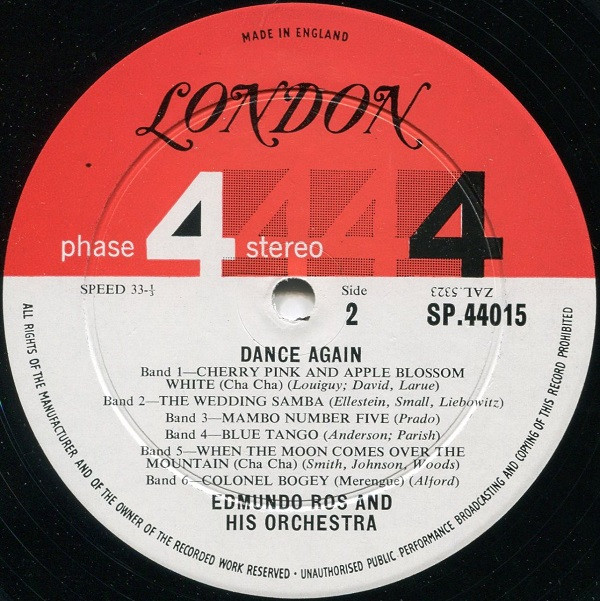 Edmundo Ros And His Orchestra - Dance Again | London Records (SP 44015) - 6