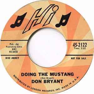 Don Bryant - Doing The Mustang album cover
