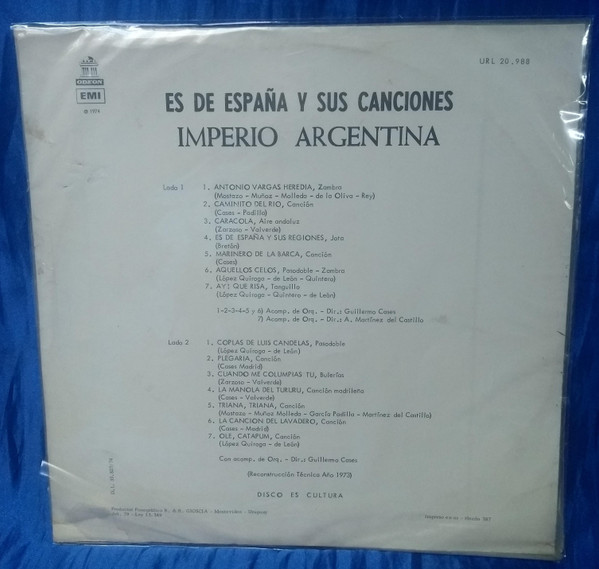 baixar álbum Imperio Argentina - Es De España Y Sus Canciones