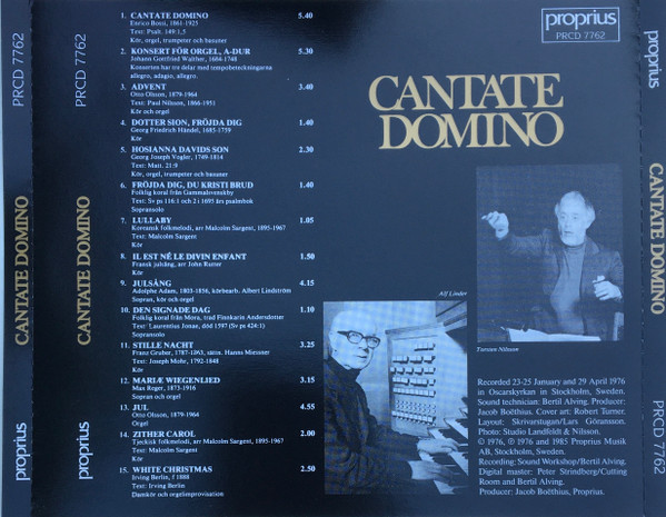 Oscars Motettkör , Torsten Nilsson , Alf Linder , Marianne Mellnäs - Cantate Domino | Proprius (PRCD 7762) - 2