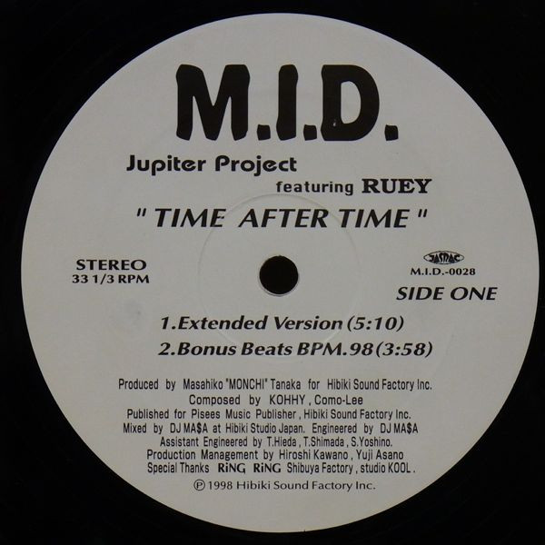 Jupiter Project Featuring Ruey – Time After Time (1998, Vinyl