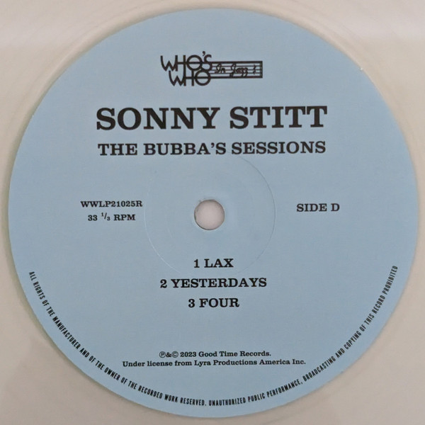 Sonny Stitt - The Bubba's Sessions | Who's Who In Jazz (WWLP21025R) - 10