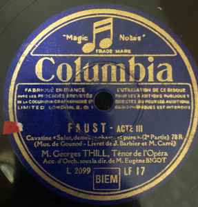 Pochette de l'album Georges Thill - Faust - Acte III