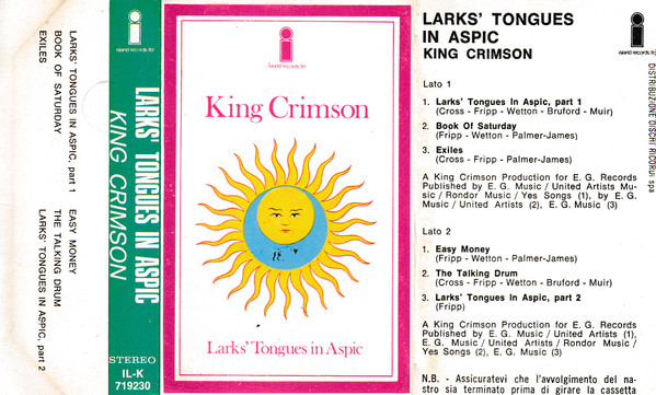 King Crimson - Larks' Tongues In Aspic | Releases | Discogs