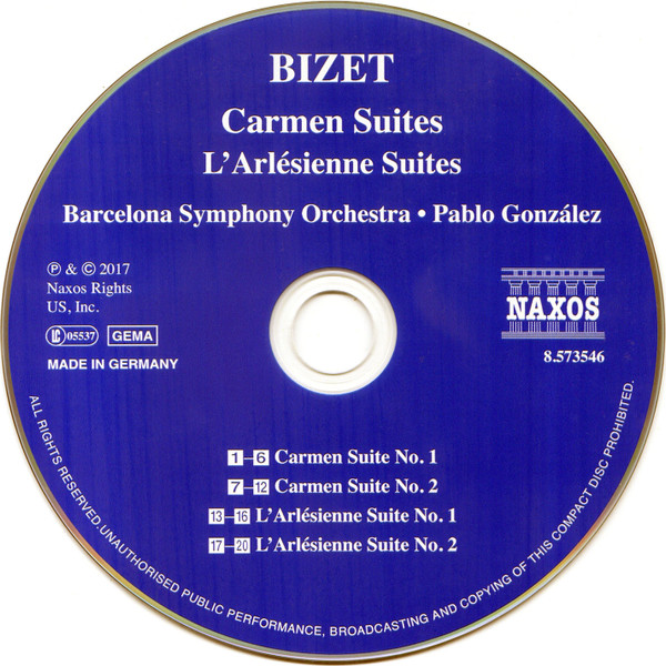 baixar álbum Bizet, Barcelona Symphony Orchestra, Pablo González - Carmen Suites LArlésienne Suites