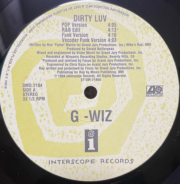 G-Wiz – Dirty Luv (1994, Vinyl) - Discogs