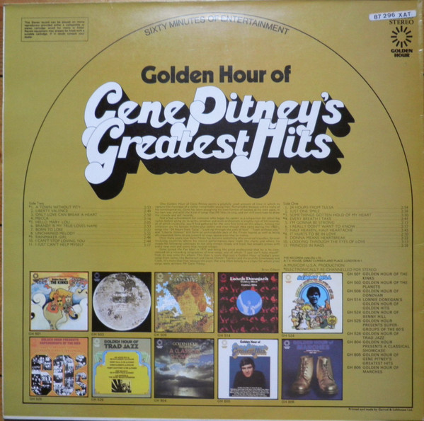 Album herunterladen Download Gene Pitney - Golden Hour Of Gene Pitneys Greatest Hits album