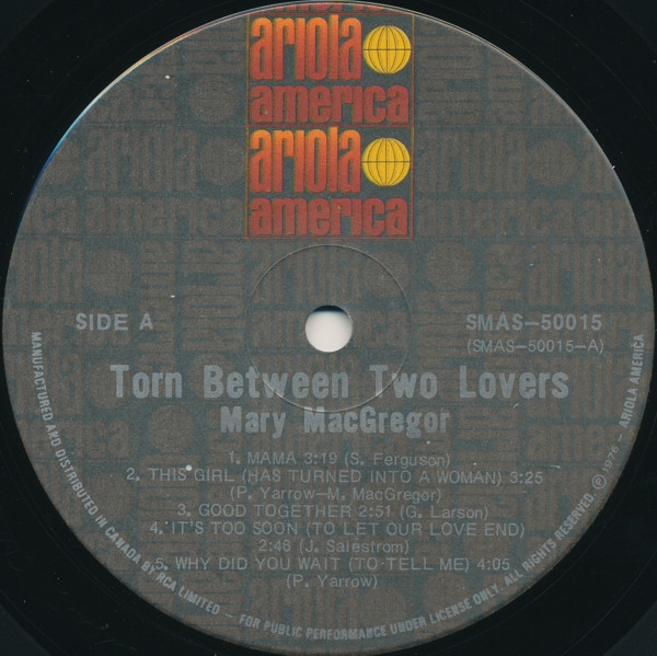 Mary MacGregor - Torn Between Two Lovers | Ariola America (SMAS-50015) - 4