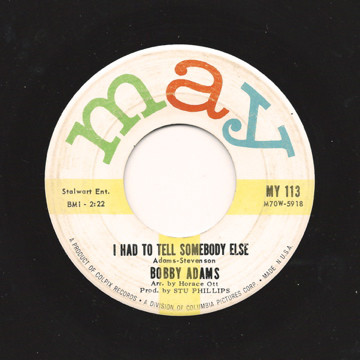 Album herunterladen Bobby Adams - I Had To Tell Somebody Else Who Knows What Might Have Been