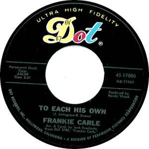 Frankie Carle - To Each His Own / China Nights album cover