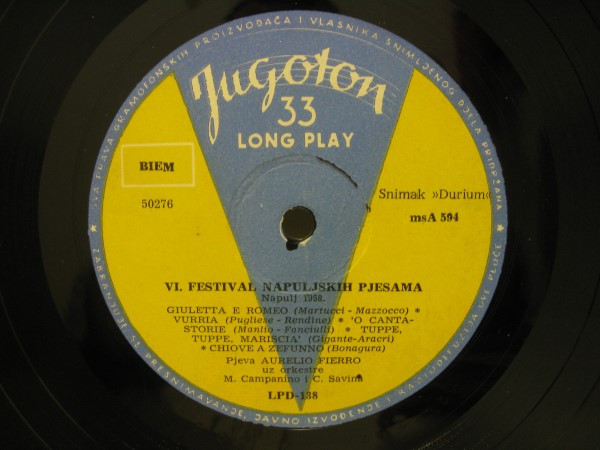 lataa albumi Aurelio Fierro - VI Festival Napuljskih Pjesama Napulj 1958