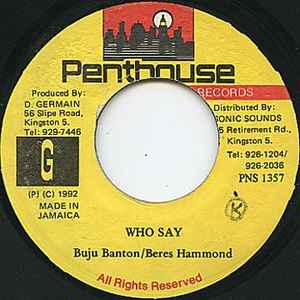Buju Banton & Beres Hammond – Who Say (1992, Vinyl) - Discogs