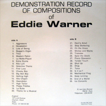 last ned album Eddie Warner - Demonstration Record Of Compositions Of Eddie Warner