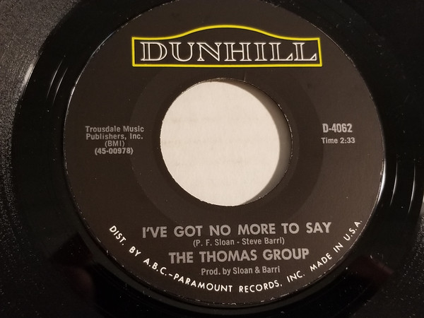 baixar álbum The Thomas Group - Ive Got No More To Say Then It Begins