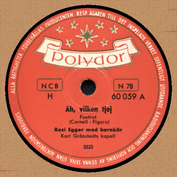 Rosi Egger – Åh, Vilken Tjej / Holdio (1955, Shellac) - Discogs