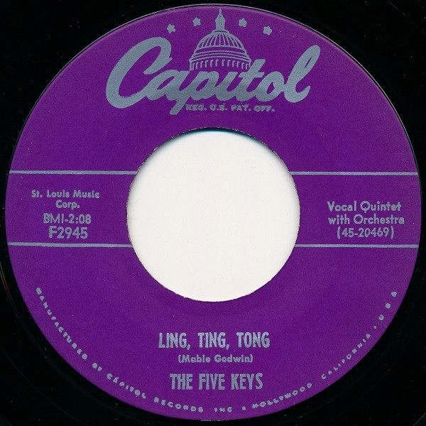 The Five Keys – Ling, Ting, Tong / I'm Alone (1954, Scranton Pressing,  Vinyl) - Discogs