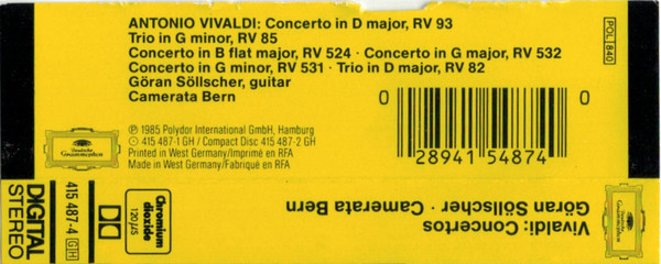 ladda ner album Antonio Vivaldi, Göran Söllscher, Camerata Bern - Concertos