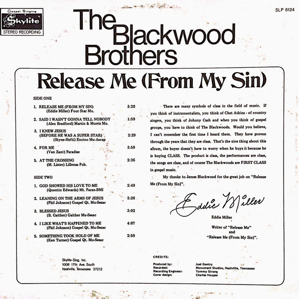 lataa albumi The Blackwood Brothers - Release Me From My Sin