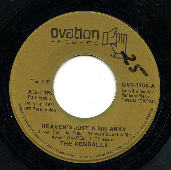 The Kendalls – Heaven's Just A Sin Away (1979, Vinyl) - Discogs