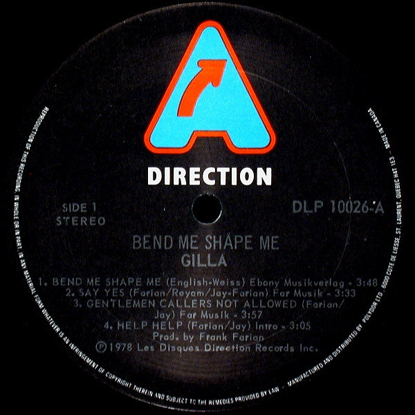 Gilla - Bend Me Shape Me | Les Disques Direction Records (DLP 10026) - 3